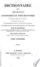 Dictionnaire des ouvrages anonymes et pseudonymes