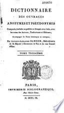 Dictionnaire des ouvrages anonymes et pseudonymes