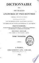 Dictionnaire des ouvrages anonymes et pseudonymes