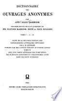 Dictionnaire des ouvrages anonymes