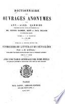 Dictionnaire des ouvrages anonymes