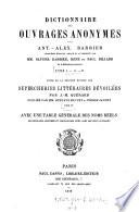 Dictionnaire des ouvrages anonymes