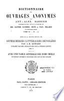 Dictionnaire des ouvrages anonymes