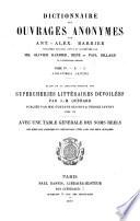 Dictionnaire des ouvrages anonymes