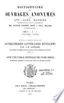 Dictionnaire des ouvrages anonymes