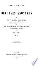 Dictionnaire des ouvrages anonymes