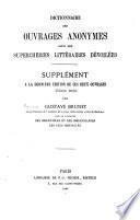 Dictionnaire des ouvrages anonymes