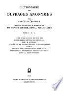 Dictionnaire des ouvrages anonymes