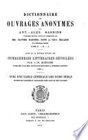 Dictionnaire des Ouvrages Anonymes par Antoine-Alexandre Barbier