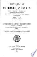 Dictionnaire des Ouvrages Anonymes par Antoine-Alexandre Barbier0