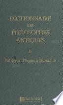 Dictionnaire des philosophes antiques (2) : Babélyca d'Argos à Dyscolius