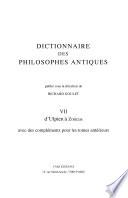 Dictionnaire des philosophes antiques