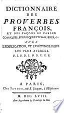Dictionnaire des proverbes françois,