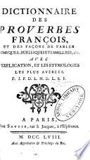 Dictionnaire des proverbes françois