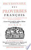 Dictionnaire des proverbes françois