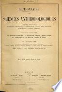 Dictionnaire des sciences anthropologiques