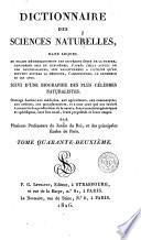 Dictionnaire des sciences naturelles, dans lequel on traite méthodiquement des différens êtres de la nature ...