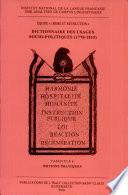 Dictionnaire des usages socio-politiques (1770-1815)