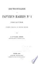 Dictionnaire du Papyrus Harris no. 1