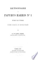 Dictionnaire du Papyrus Harris no.1 publié par S. Birch