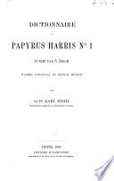 Dictionnaire du Papyrus Harris no l publié par S. Birch