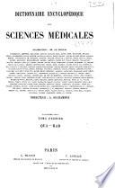 Dictionnaire encyclopédique des sciences médicales