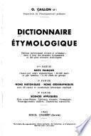 Dictionnaire étymoligique