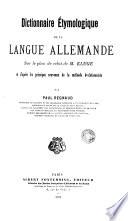 Dictionnaire étymologique de la langue allemande