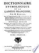 Dictionnaire étymologique de la langue francoise (1750)