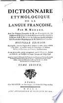 Dictionnaire etymologique de la langue françoise,