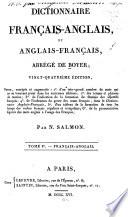 Dictionnaire française-anglais, et anglais-français