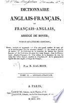 Dictionnaire française-anglais, et anglais-français