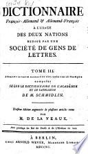 Dictionnaire françois-allemand et allemand-françois
