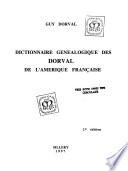 Dictionnaire généalogique des Dorval de l'Amérique française