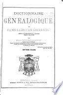 Dictionnaire généalogique des familles canadiennes