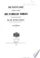 Dictionnaire généalogique et héraldique des familles nobles du royaume de Belgique