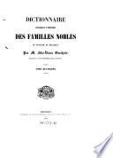 Dictionnaire généalogique et héraldique des familles nobles du royaume de Belgique