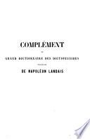 Dictionnaire général et grammatical des dictionnaires fran̨cais