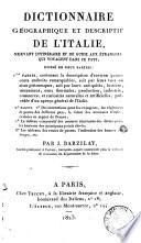Dictionnaire géographique et descriptif de l'Italie
