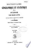Dictionnaire géographique et statistique de la Suisse