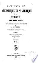 Dictionnaire géographique et statistique de la Suisse