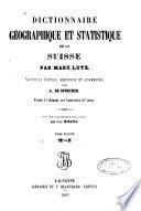 Dictionnaire géographique et statistique de la Suisse