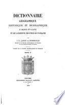 Dictionnaire géographique, historique et biographique d'Indre-et-Loire et de l'ancienne province de Touraine