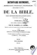 Dictionnaire historique, archéologique, philologique, chronologique, géographique et littéral de la Bible