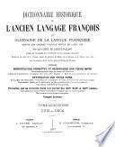 Dictionnaire historique de l'ancien langage françois: Chie - Deca, 1877