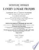 Dictionnaire historique de l'ancien langage françois: Esci - Guy, 1879