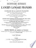 Dictionnaire historique de l'ancien langage françois