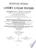 Dictionnaire historique de l'ancien langage françois