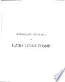 Dictionnaire historique de l'ancien langage françois