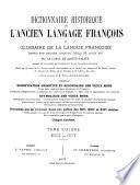 Dictionnaire historique de l'ancien langage françois